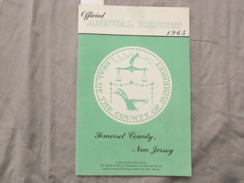 1965 SOMERSET COUNTY NEW JERSEY ANNUAL REPORT SOFTCOVER BOOK - K 290