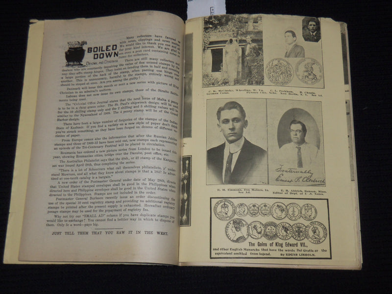1913 JULY 31 THE WEST AND COLLECTOR'S WORLD MAGAZINE - VOLUME 59 NO. 3 - J 9890