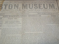 1850 SEPTEMBER 21 BOSTON MUSEUM NEWSPAPER - JENNY LIND - P. T. BARNUM - NP 9053