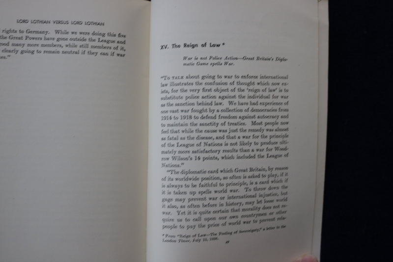 1940 LORD LOTHIA VS. LORD LOTHIAN SOFTCOVER BOOK - K 1564