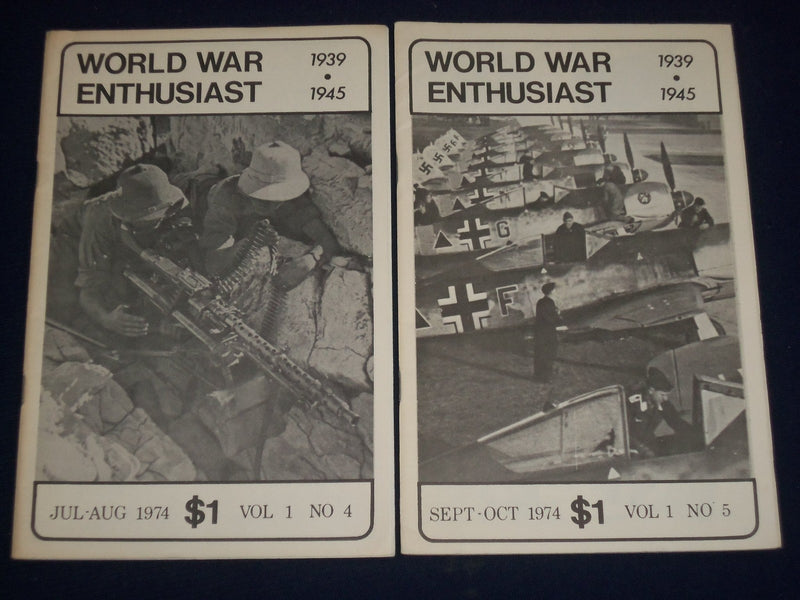1974 WORLD WAR ENTHUSIAST MAGAZINE LOT OF 4 - VOLUME 1 ISSUES - PHOTOS - J 1664