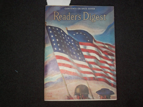 1943 JULY READER'S DIGEST MAGAZINE - AMERICAN FLAG COVER - J 9986