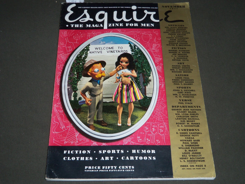 1941 NOVEMBER ESQUIRE MAGAZINE - VARGAS & PETTY ILLUSTRATIONS - ADS - ST 5043