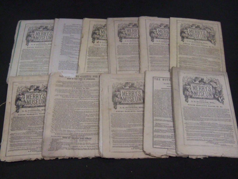 1851 MERRY'S MUSEUM AND PARLEY'S PLAYMATE MAGAZINE LOT OF 11 ISSUES - WR 892