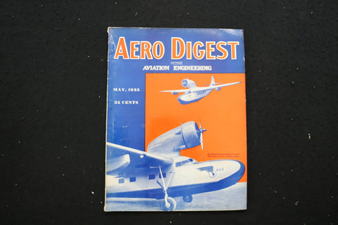 1935 MAY AERO DIGEST MAGAZINE - FAIRCHILD AMPHIBION COVER - E 10693