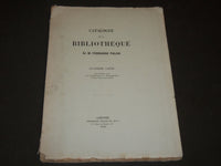 1896 CATALOGUE DE LA BIBLIOTHEQUE DE FERNANDO PALHA FRENCH BOOK - KD 44