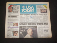 1999 JANUARY 26 USA TODAY NEWSPAPER - SENATE DEBATES ENDING TRIAL - NP 7992