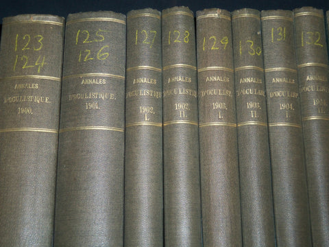 1900-1909 ANNALES D'OCULISTIQUE FRENCH VOLUMES LOT OF 19 - NICE PLATES - KD 18