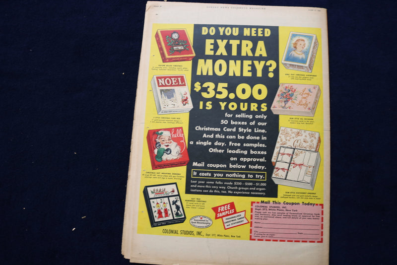1956 JUNE 17 SUNDAY NEWS COLOROTO MAGAZINE - LINDA DARNELL - PHILLIES - E 22791