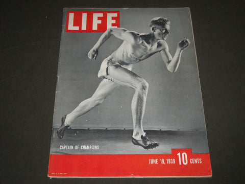 1939 JUNE 19 LIFE MAGAZINE - USC SPRINTER PAYTON JORDAN COVER - L 135