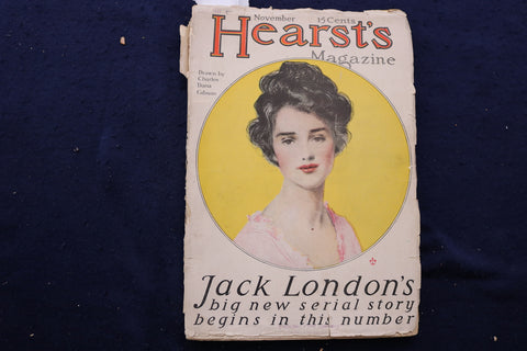 1913 NOVEMBER HEARST'S MAGAZINE - C.D. GIBSON COVER - JACK LONDON STORY - K 757