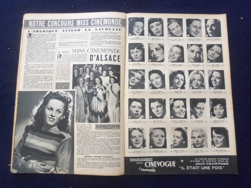 1947 NOV 25 CINEMONDE MAGAZINE - LINDA DARNELL COVER - BELGIUM EDITION- SP 4867V
