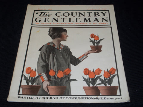 1918 APRIL 27 THE COUNTRY GENTLEMAN MAGAZINE ILLUSTRATED COVER ART - E 2871