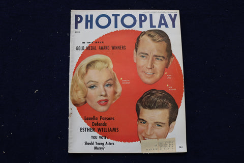 1954 APRIL PHOTOPLAY MAGAZINE - MARILYN MONROE & ALAN LADD COVER - E 17842