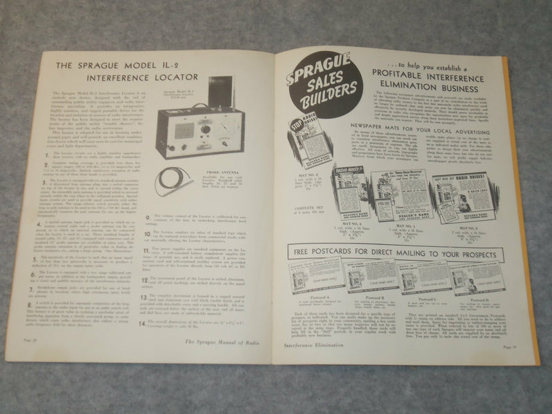 1942 SPRAGUERADIO INTERFERNCE ELIMATION MANUAL - J 6308