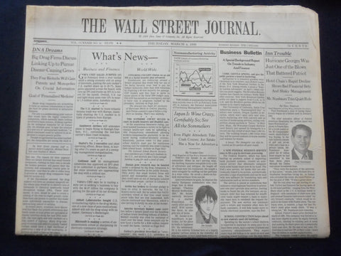 1999 MARCH 4 THE WALL STREET JOURNAL- DRUG FIRMS, DISEASE-CAUSING GENES - WJ 302