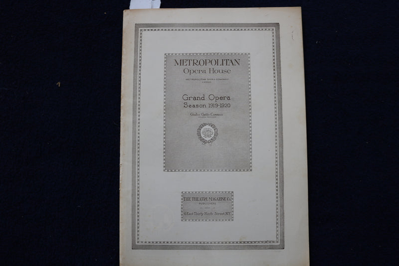 1920 MARCH 19 METROPOLITAN OPERA HOUSE - PARSIFAL PROGRAM - K 1610