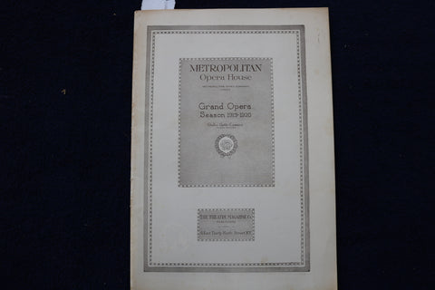 1920 MARCH 19 METROPOLITAN OPERA HOUSE - PARSIFAL PROGRAM - K 1610