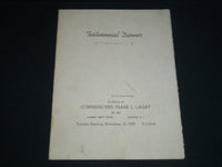 1939 NOVEMBER 28 TESTIMONIAL DINNER PROGRAM - COMMISSIONER FRANK LAGAY - J 4145