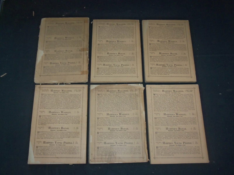 1886 HARPER'S MONTHLY MAGAZINE-LOT OF 11 ISSUES-NICE ILLUSTRATIONS & ADS-WR 466J