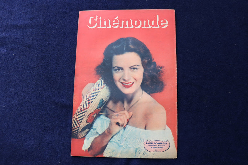 1948 MARCH 9 CINEMONDE MAGAZINE - DANY ROBIN - FAITH DOMERGUE COVER - E 23911