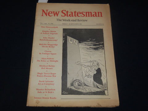 1961 SEPT 22 NEW STATESMAN WEEK-END REVIEW MAGAZINE - AFTER HAMMARSKJOLD- K 2055