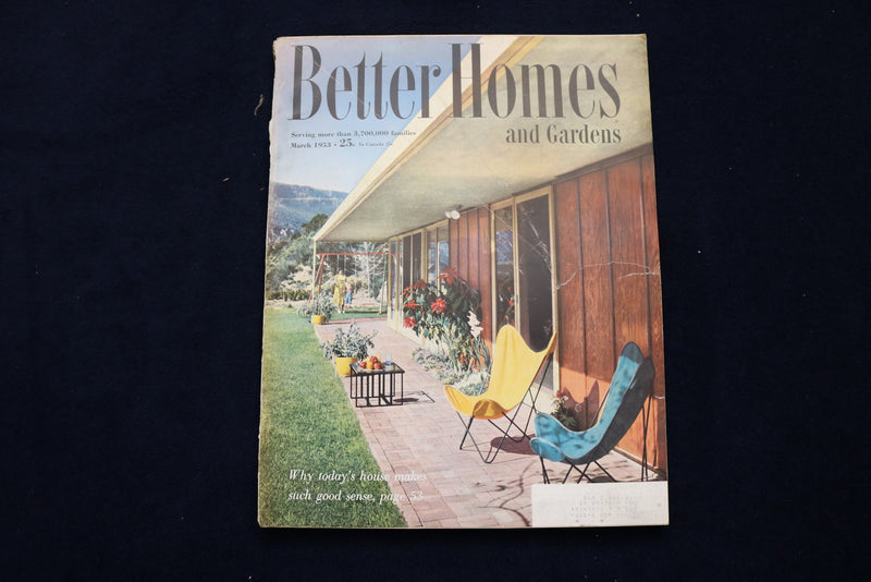 1953 MARCH BETTER HOMES AND GARDENS MAGAZINE - OUTDOORS COVER - E 11613