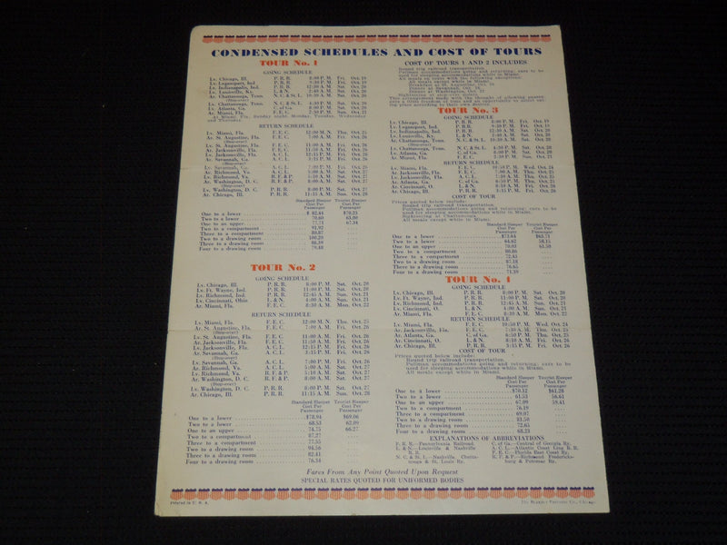 1934 THE MAGIC CITY SPECIAL TO MIAMI, FLORIDA PROGRAM - 16TH ANNUAL - J 7934