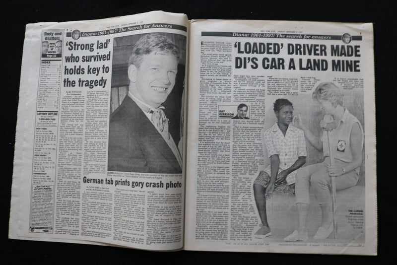1997 SEP 2 NEW YORK POST NEWSPAPER -PROINCESS DIANA'S DRIVER WAS DRUNK - NP 8917