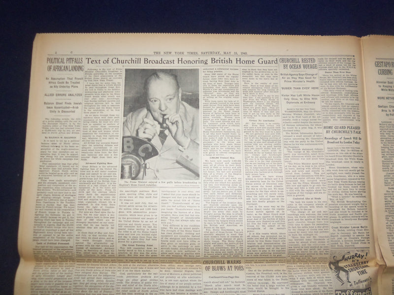 194 MAY 15 NEW YORK TIMES - AMERICANS ON ATTU, BATLE TO OUST JAPANESE - NP 6539