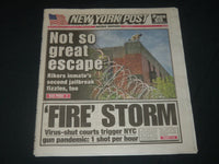 2020 JUNE 22 NEW YORK POST NEWSPAPER - NOT SO GREAT ESCAPE - 