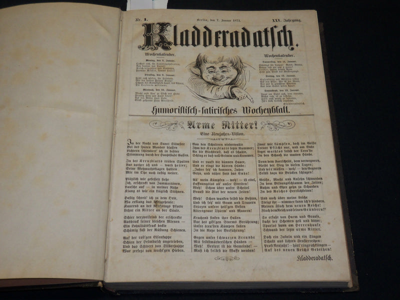 1872 KLADDERDATSCH ILLUSTRATED MAGAZINE BOUND VOLUME - GERMAN - KD 4349