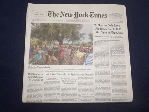 2023 MAY 17 NEW YORK TIMES - NO DEAL ON DEBT LIMIT FOR BIDEN AND GOP, BUT HOPE