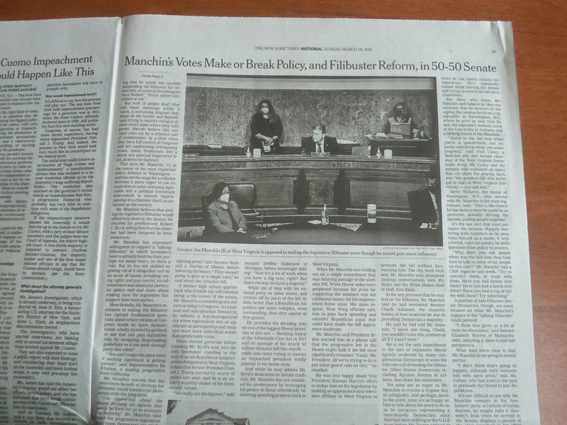 2021 MARCH 28 NEW YORK TIMES - DEMOCRATS SEEK TO RAISE TAXES ON THE RICHEST