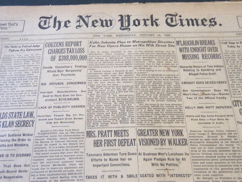 1926 JANAURY 13 NEW YORK TIMES - KAHN SUBMITS PLAN FOR NEW OPERA HOUSE - NT 5648