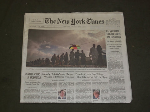 2018 JUNE 16 NEW YORK TIMES-MANAFORT JAILED AMID CHARGES HE INFLUENCED WITNESSES