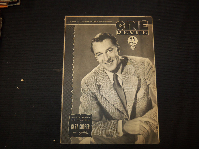1947 JANUARY 10 CINE REVUE FRENCH MAGAZINE - GARY COOPER COVER - E 24724