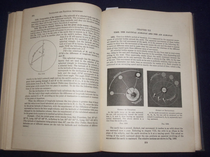 1943 NAVIGATION AND NAUTICAL ASTRONOMY HARDCOVER BOOK BY COMM. DUTTON - KD 9082