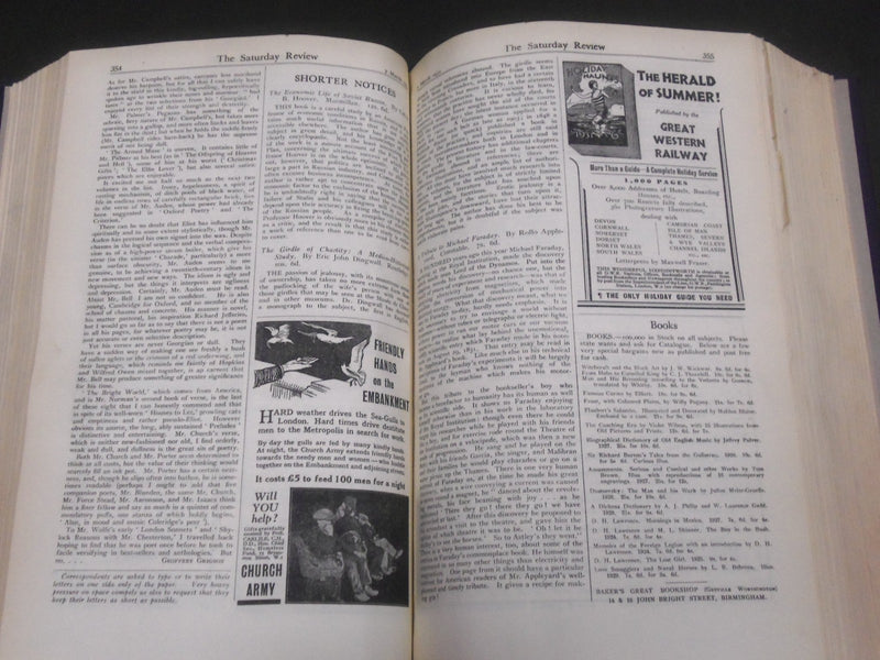 1931 SATURDAY REVIEW 2 BOUND VOLUMES - COMPLETE YR- PUBLISHED IN LONDON - R 1109