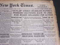 1920 APRIL 17 NEW YORK TIMES - OUTLAW STRIKE CRUMBLING RAPIDLY - NT 6796