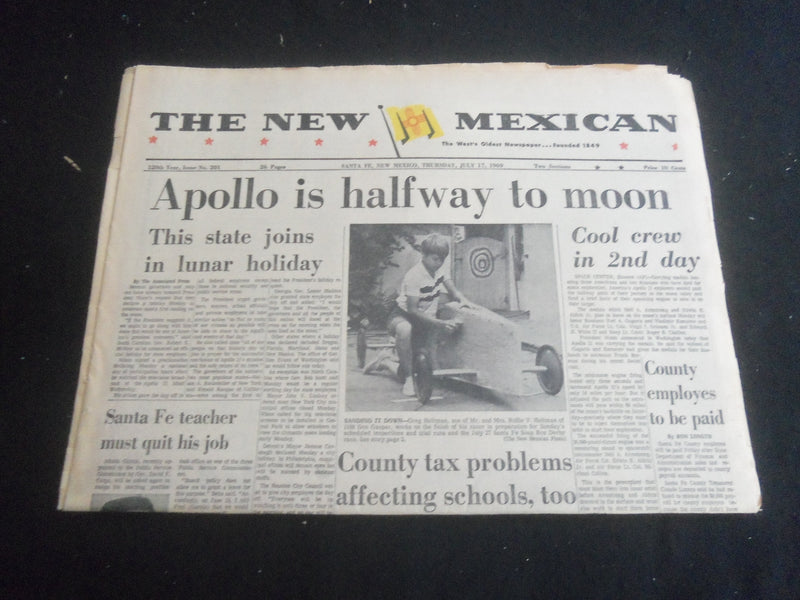 1969 JULY 17 THE NEW MEXICAN NEWSPAPER - APOLLO IS HALFWAY TO MOON - NP 5861