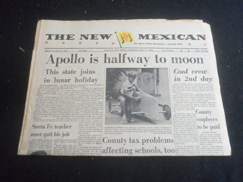 1969 JULY 17 THE NEW MEXICAN NEWSPAPER - APOLLO IS HALFWAY TO MOON - NP 5861