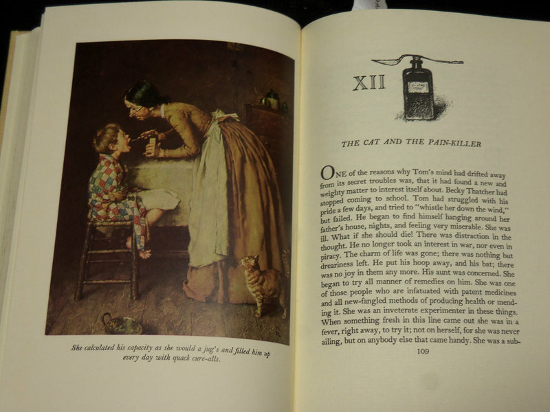 1964 ADVENTURES OF TOM SAWYER HARDCOVER BOOK - NORMAN ROCKWELL - R 725K