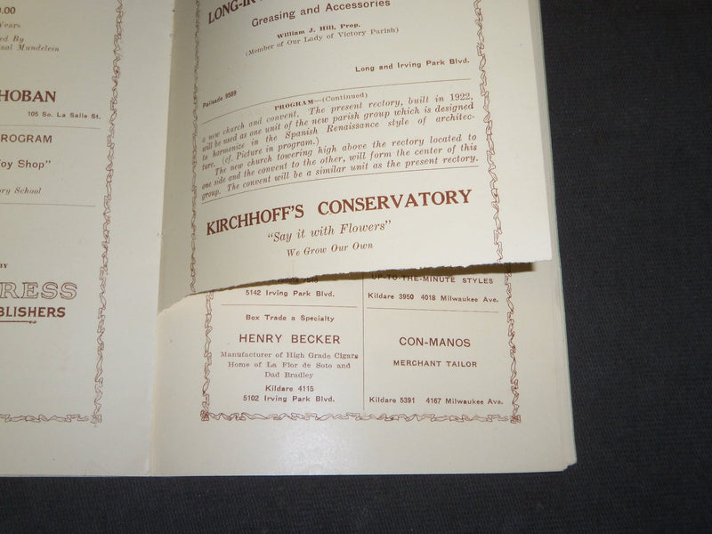 1927 MARCH VICTORY BALL GUYON'S PARADISE BALLROOM PROGRAM - J 3488