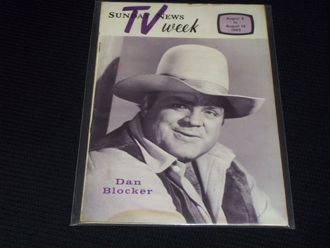 1965 AUGUST 8 SUNDAY NEWS TV WEEK MAGAZINE - DAN BLOCKER COVER - E 16952