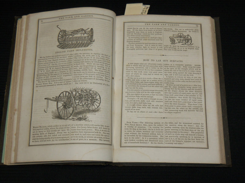 1853 THE FARM AND GARDEN MAGAZINE BOUND VOLUME - NICE ILLUSTRATIONS - KD 7397