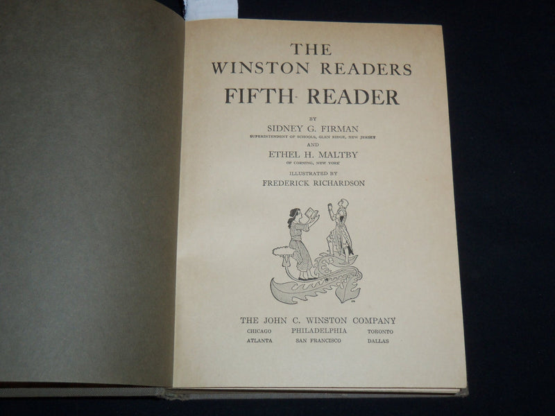 1924 THE WINSTON READERS FIFTH READER - FIRMAN AND MALTBY VOLUME - KD 4814K