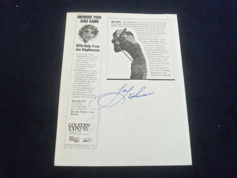 JAN STEPHENSON AUTOGRAPHED PHOTOCOPY MAGAZINE ADVERTISEMENT PHOTOGRAPH