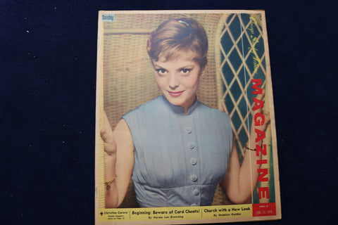 1958 JUNE 15 CHICAGO TRIBUNE MAGAZINE - CHRISTINE CARERE COVER - E 22189
