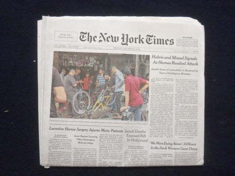 2023 OCTOBER 30 NEW YORK TIMES -HUBRIS & MISSED SIGNALS AS HAMAS READIED ATTACK